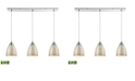 Macy's Merida 3 Light Linear Pan Pendant in Polished Chrome with Silver Linen Glass